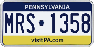 PA license plate MRS1358