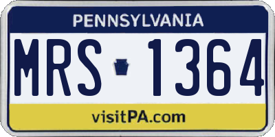 PA license plate MRS1364