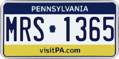 PA license plate MRS1365