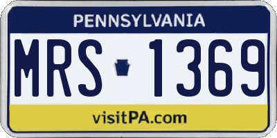 PA license plate MRS1369