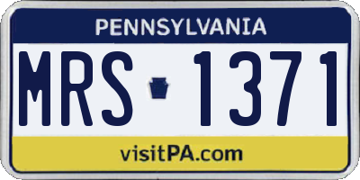 PA license plate MRS1371