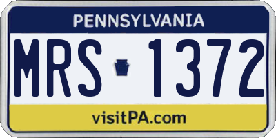 PA license plate MRS1372