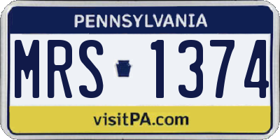 PA license plate MRS1374