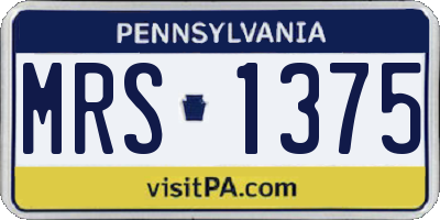 PA license plate MRS1375