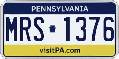 PA license plate MRS1376