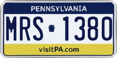 PA license plate MRS1380