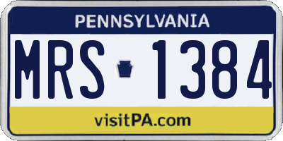 PA license plate MRS1384