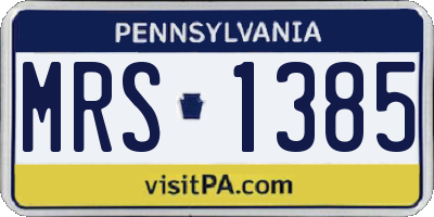PA license plate MRS1385