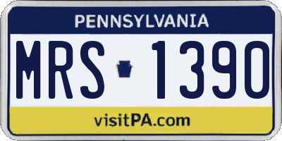 PA license plate MRS1390