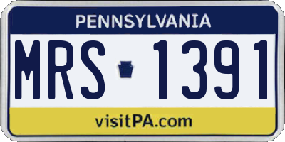 PA license plate MRS1391