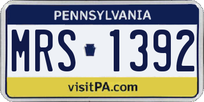 PA license plate MRS1392