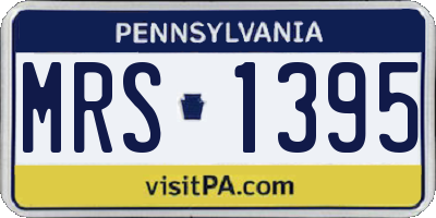 PA license plate MRS1395