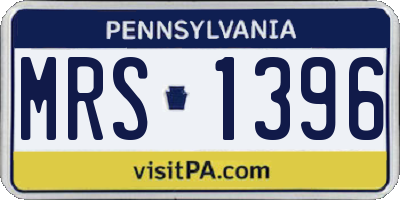 PA license plate MRS1396