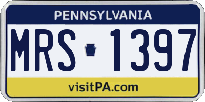 PA license plate MRS1397