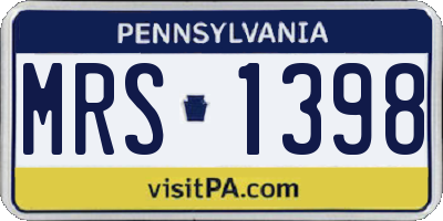 PA license plate MRS1398