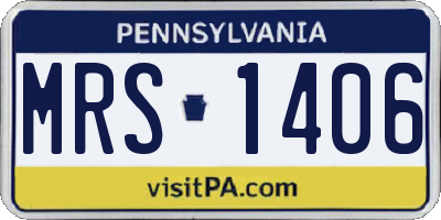 PA license plate MRS1406