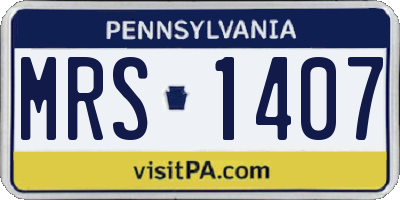 PA license plate MRS1407