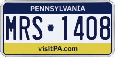 PA license plate MRS1408