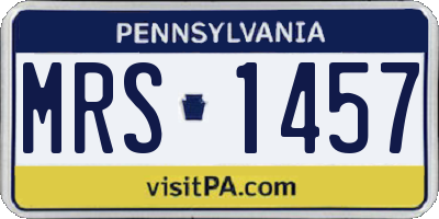 PA license plate MRS1457