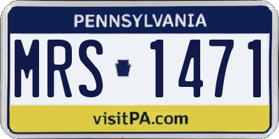 PA license plate MRS1471