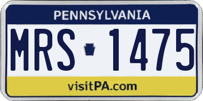 PA license plate MRS1475