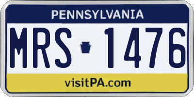 PA license plate MRS1476