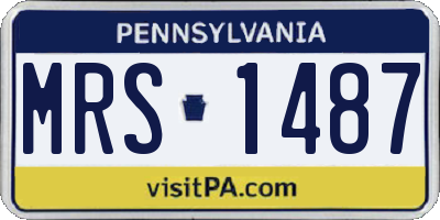 PA license plate MRS1487