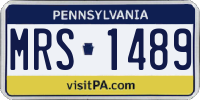 PA license plate MRS1489