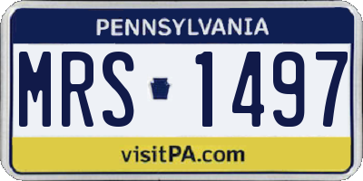 PA license plate MRS1497