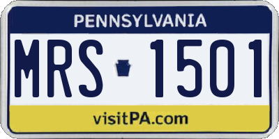 PA license plate MRS1501