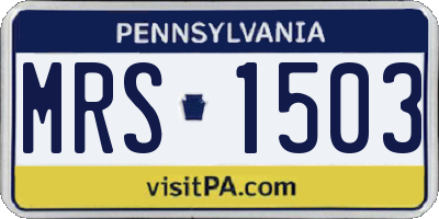 PA license plate MRS1503