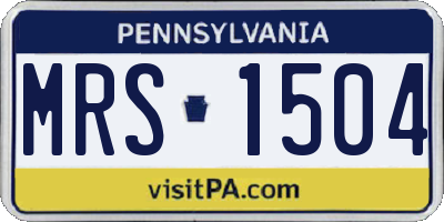 PA license plate MRS1504
