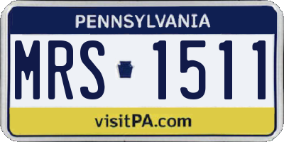 PA license plate MRS1511