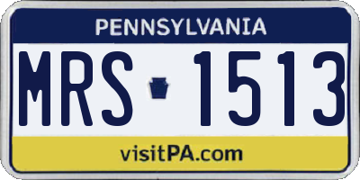 PA license plate MRS1513