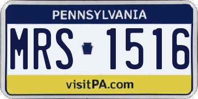 PA license plate MRS1516