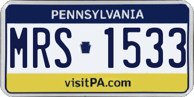 PA license plate MRS1533