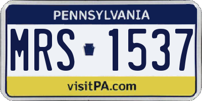 PA license plate MRS1537