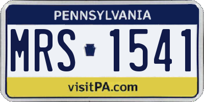 PA license plate MRS1541