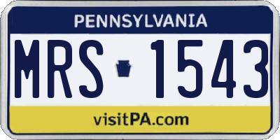 PA license plate MRS1543