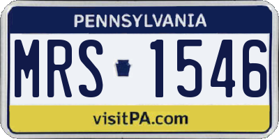 PA license plate MRS1546