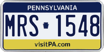 PA license plate MRS1548