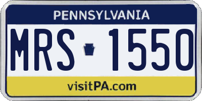 PA license plate MRS1550