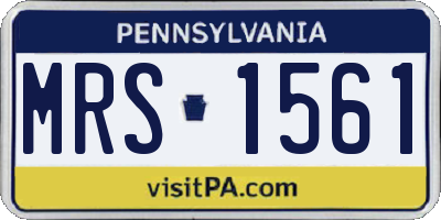 PA license plate MRS1561