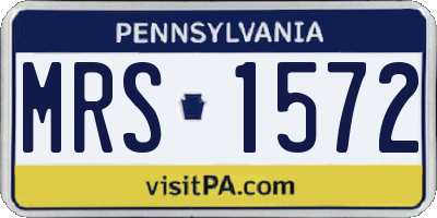 PA license plate MRS1572