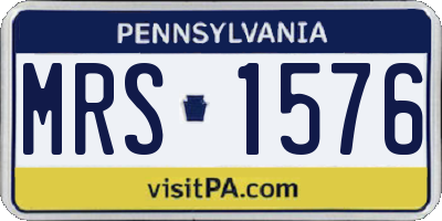 PA license plate MRS1576