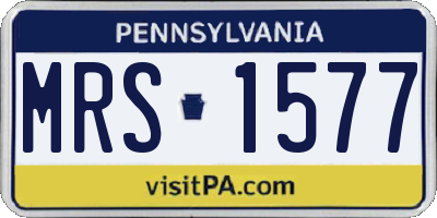 PA license plate MRS1577