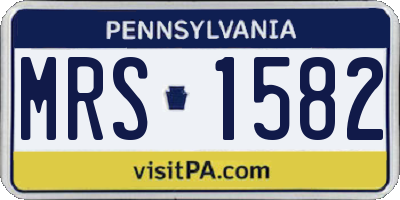 PA license plate MRS1582