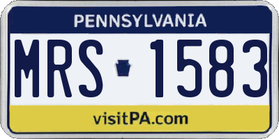PA license plate MRS1583