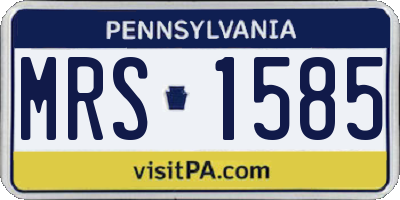 PA license plate MRS1585