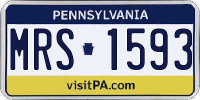 PA license plate MRS1593